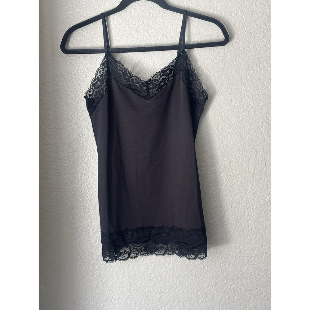White House Black Market Black Lace Trim Cami Tank Top Small - Picture 8 of 12